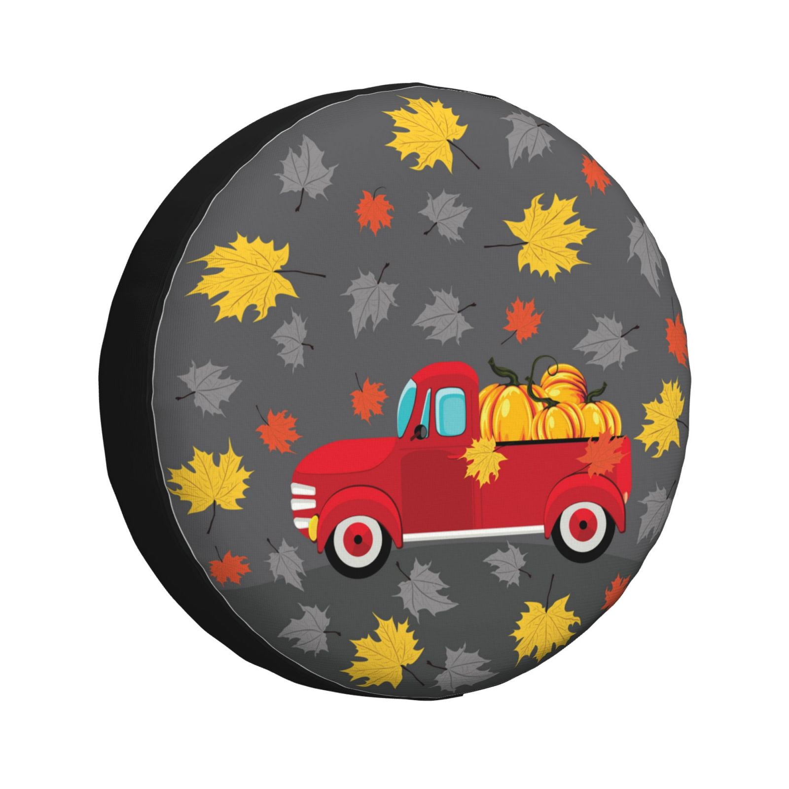 Kdxio Red Pickup Truck With Pumpkins for Tire Cover Wheel Protectors