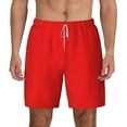 thumbnail image 1 of Kdxio Red Print Men'S Swim Trunks With Compression Liner 7 Inch Inseam Quick Dry Swim Shorts, 1 of 7