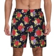 thumbnail image 1 of Kdxio Red Rose Flower Print Men's Swim Trunks with Compression Liner 7 Inch Inseam Quick Dry Swim Shorts, 1 of 7