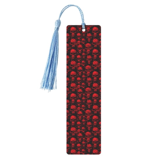 Kdxio Red Skulls Print Metal Tassel Bookmarks,Perfect Gift for Art Lovers and Bookworms Metal Bookmarks for Women