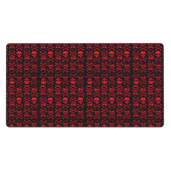 Kdxio Red Skulls With Crossbones Print Large Gaming Mouse Pad,Non-Slip Base,Water Resist Keyboard Pad for Gamer,Office & Home,29.5 x 15.8 in