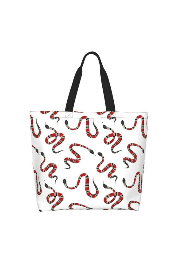 Red Snake Casual Tote Bags Women Big Capacity Shoulder Bag for Women Travel Shoulder Bags Handbags