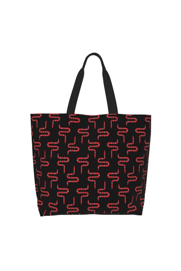 Red Snake Casual Tote Bags Women Big Capacity Shoulder Bag for Women Travel Shoulder Bags Handbags