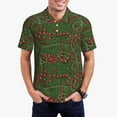 thumbnail image 1 of Kdxio Red Snake Print Men's Short Sleeve Polo Shirt,Midweight Men's Shirt, 1 of 6
