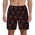 thumbnail image 1 of Kdxio Red Snake Print Men's Swim Trunks with Compression Liner 7 Inch Inseam Quick Dry Swim Shorts, 1 of 7