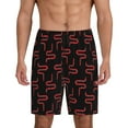 thumbnail image 1 of Kdxio Red Snake Print Mens Sleep Shorts Bottoms Soft Comfy Pajama Wear Pants with Drawstring Pockets, 1 of 7