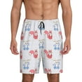 thumbnail image 1 of Kdxio Red Squirrel And Blue Rabbit Print Mens Sleep Shorts Bottoms Soft Comfy Pajama Wear Pants with Drawstring Pockets, 1 of 7