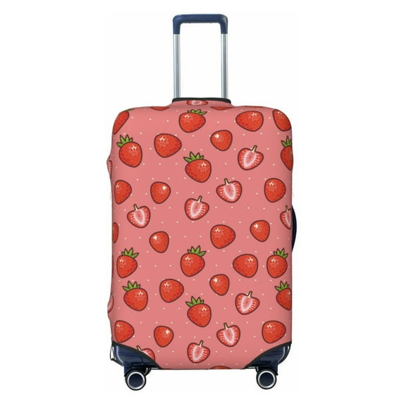 Kdxio Red Strawberry Pattern Luggage Cover for Travel,Elastic and Durable,Fits 18-32 Inch,-No luggage included