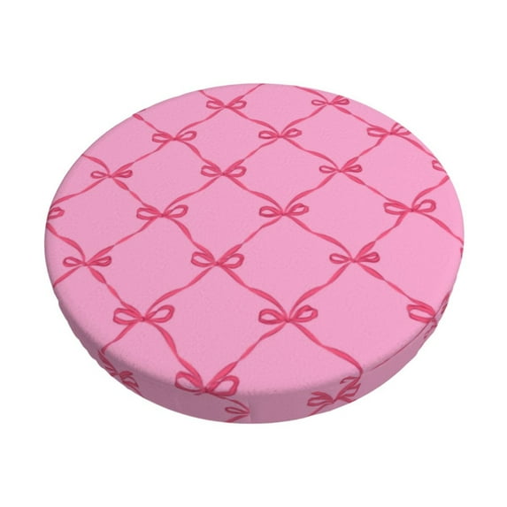 Kdxio Red ribbons Stool Covers Round,Stretch Round Bar Stool Covers Washable Bar Stool Cushion Slipcover for 12-15 Inch Chair-14 inch