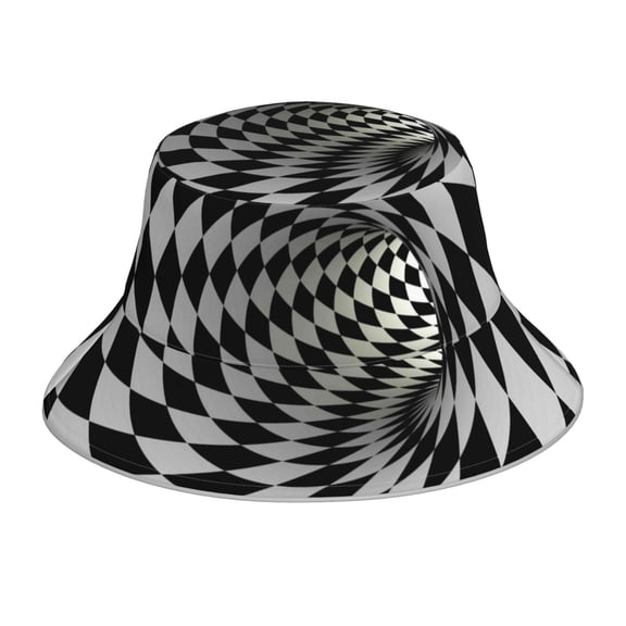 Kdxio Reflective Bucket Hat - 3D Vortex Illusion Print Bucket Hat for Men,Women