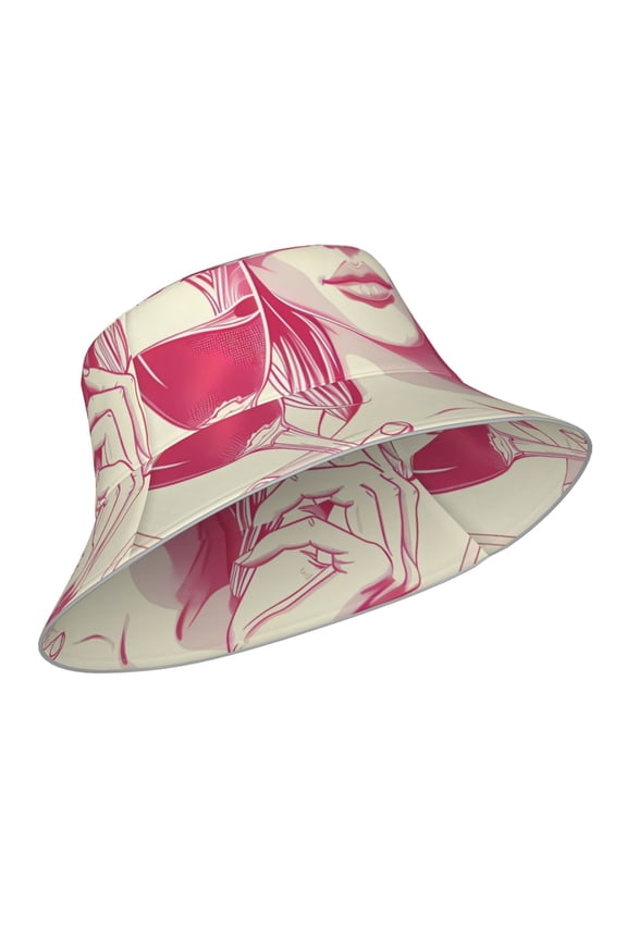 Reflective Bucket Hat - Ace Of Diamonds Lady Print Bucket Hat for Men,Women