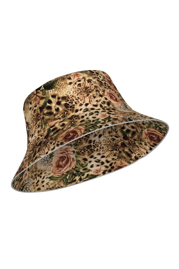 Reflective Bucket Hat - Animal Leopard Print Bucket Hat for Men,Women