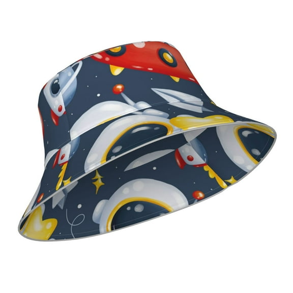 Kdxio Reflective Bucket Hat - Astronaut And Space Print Bucket Hat for Men,Women