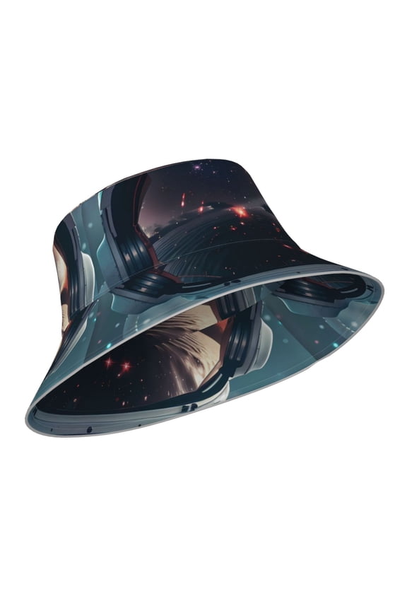 Reflective Bucket Hat - Astronaut Helmet Reflections Print Bucket Hat for Men,Women