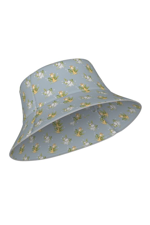 Reflective Bucket Hat - Baby Elephant Giraffe Print Bucket Hat for Men,Women