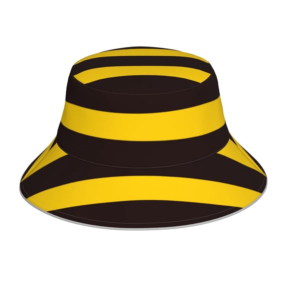 Kdxio Reflective Bucket Hat - Bee Stripe Print Bucket Hat for Men,Women