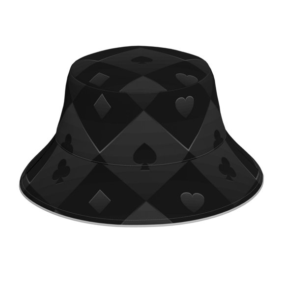 Kdxio Reflective Bucket Hat - Black Poker Print Bucket Hat for Men,Women