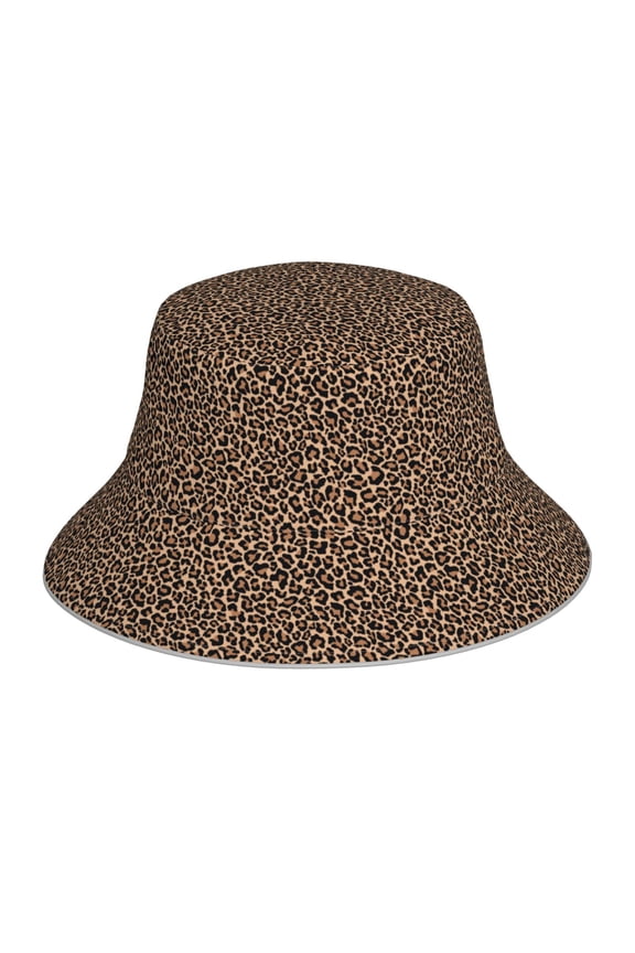 Reflective Bucket Hat - Brown Leopard Print Bucket Hat for Men,Women