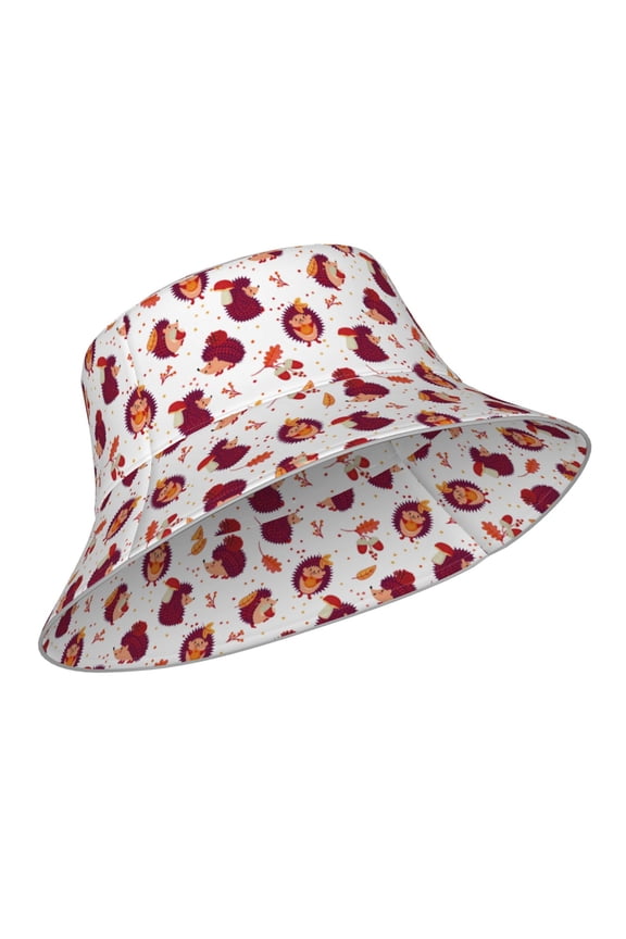Reflective Bucket Hat - Cartoon Hedgehogs Print Bucket Hat for Men,Women