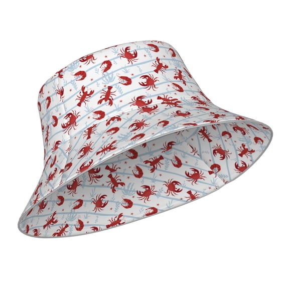 Kdxio Reflective Bucket Hat - Cartoon Lobsters Print Bucket Hat for Men,Women