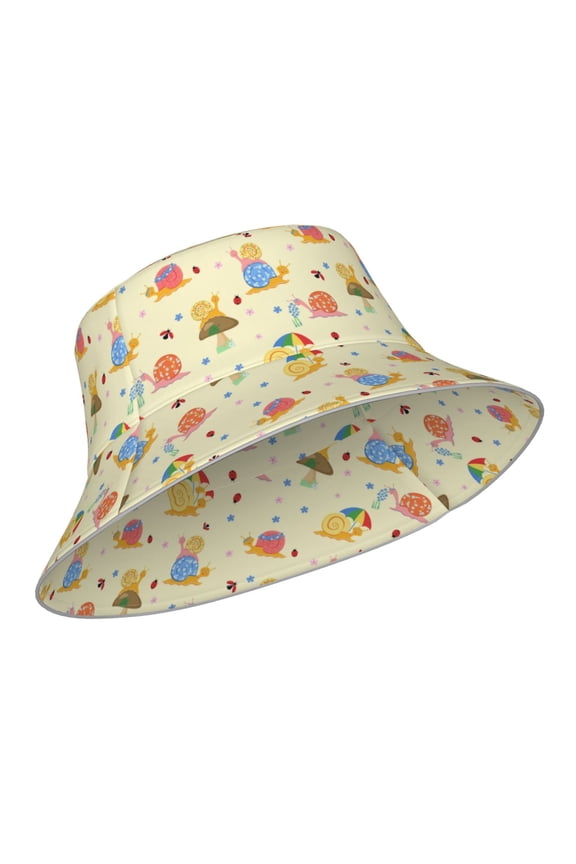 Reflective Bucket Hat - Colorful Cartoon Snail Print Bucket Hat for Men,Women
