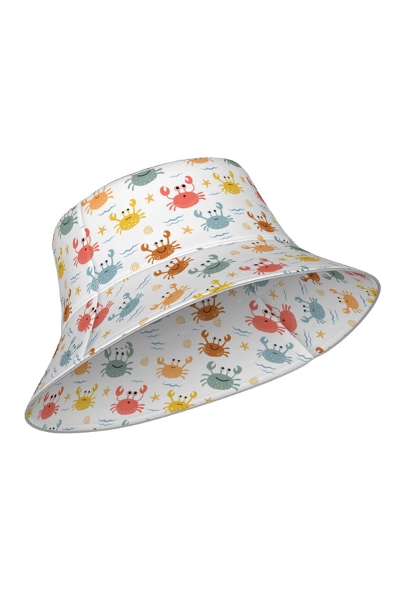 Reflective Bucket Hat - Colorful Crabs Print Bucket Hat for Men,Women