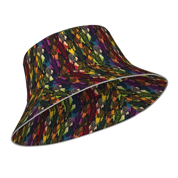 Kdxio Reflective Bucket Hat - Colorful Dreamcatcher Print Bucket Hat for Men,Women