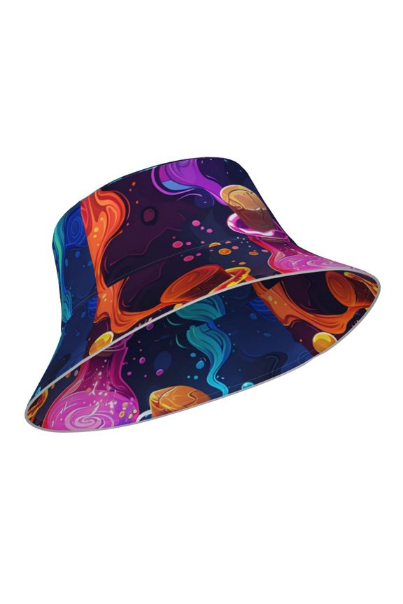 Reflective Bucket Hat - Colorful Potion Bottles Magic Print Bucket Hat for Men,Women
