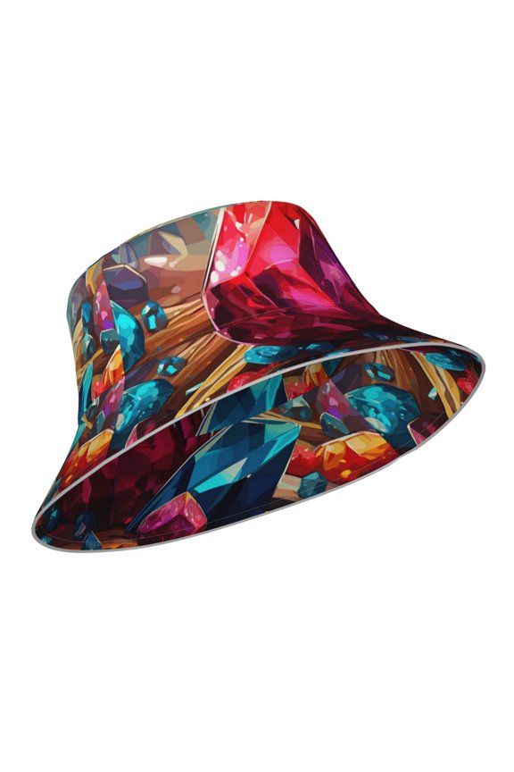 Reflective Bucket Hat - Colorful Stone World Print Bucket Hat for Men,Women