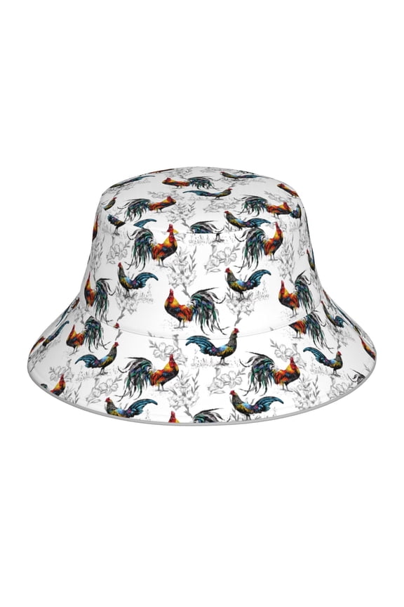Reflective Bucket Hat - Cool Chicken Print Bucket Hat for Men,Women