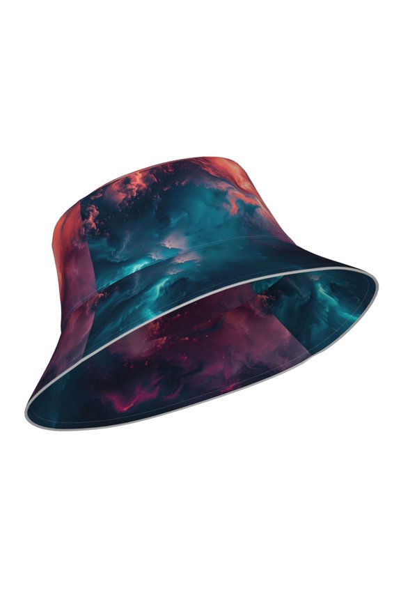 Reflective Bucket Hat - Cosmic Paint Swirl Print Bucket Hat for Men,Women