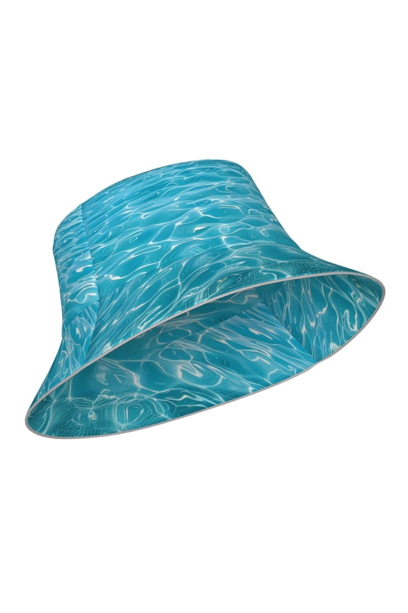 Reflective Bucket Hat - Crystal Clear Ocean Waves Print Bucket Hat for Men,Women