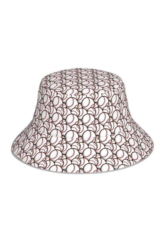Reflective Bucket Hat - Cute Baseball Print Bucket Hat for Men,Women