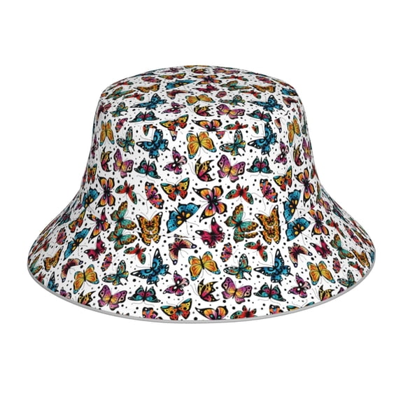 Kdxio Reflective Bucket Hat - Cute Butterfly Print Bucket Hat for Men,Women