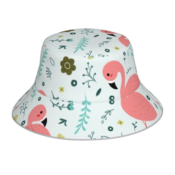 Kdxio Reflective Bucket Hat - Cute Flamingo Print Bucket Hat for Men,Women
