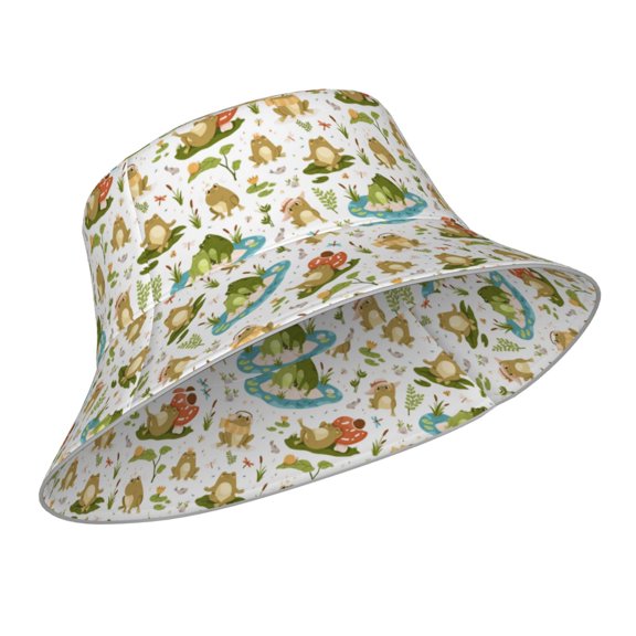 Kdxio Reflective Bucket Hat - Cute Frog Print Bucket Hat for Men,Women