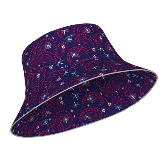 Kdxio Reflective Bucket Hat - Dandelions Flowers With Dragonflies Print Bucket Hat for Men,Women