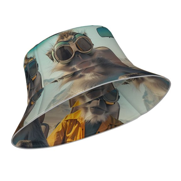 Kdxio Reflective Bucket Hat - Desert Monkeys Drive Print Bucket Hat for Men,Women