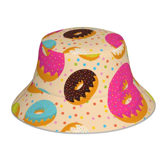 Kdxio Reflective Bucket Hat - Donuts Print Bucket Hat for Men,Women