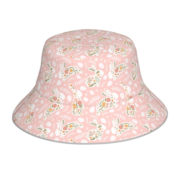 Kdxio Reflective Bucket Hat - Easter Bunny Print Bucket Hat for Men,Women