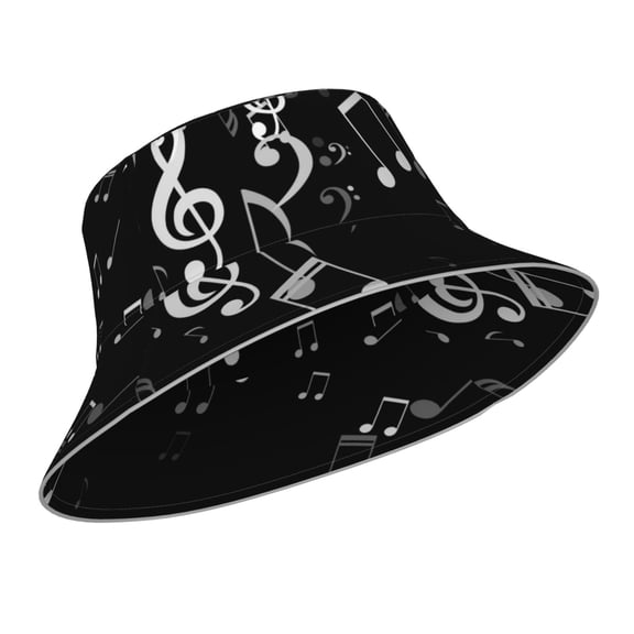 Kdxio Reflective Bucket Hat - Falling Musical Print Bucket Hat for Men,Women