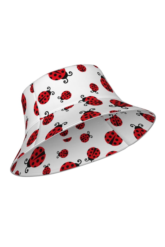 Reflective Bucket Hat - Fly Flying Ladybug Print Bucket Hat for Men,Women