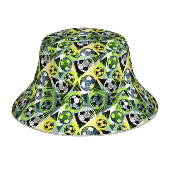 Kdxio Reflective Bucket Hat - Football Doodle Print Bucket Hat for Men,Women