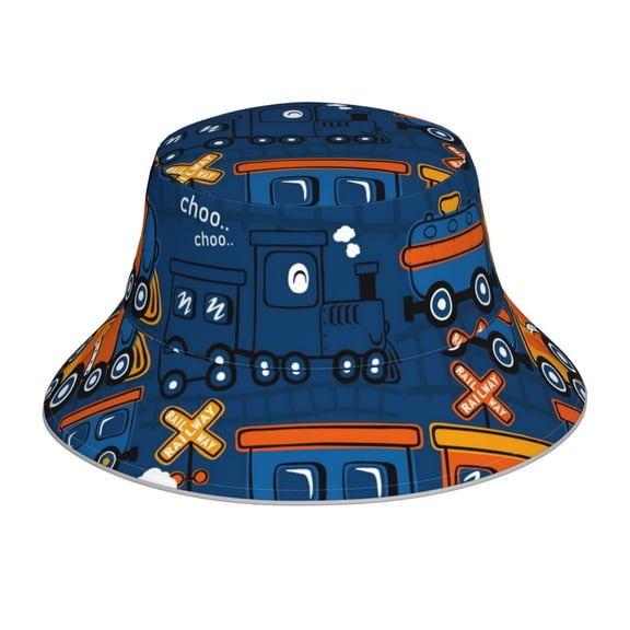 Kdxio Reflective Bucket Hat - Funny Steam Train Print Bucket Hat for Men,Women