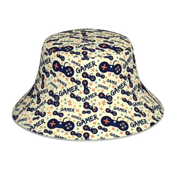 Kdxio Reflective Bucket Hat - Game Controller Print Bucket Hat for Men,Women