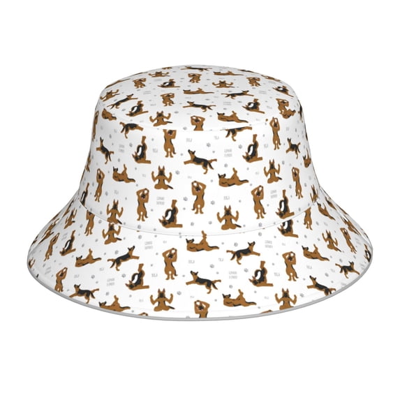 Kdxio Reflective Bucket Hat - German Shepherd Dog Print Bucket Hat for Men,Women