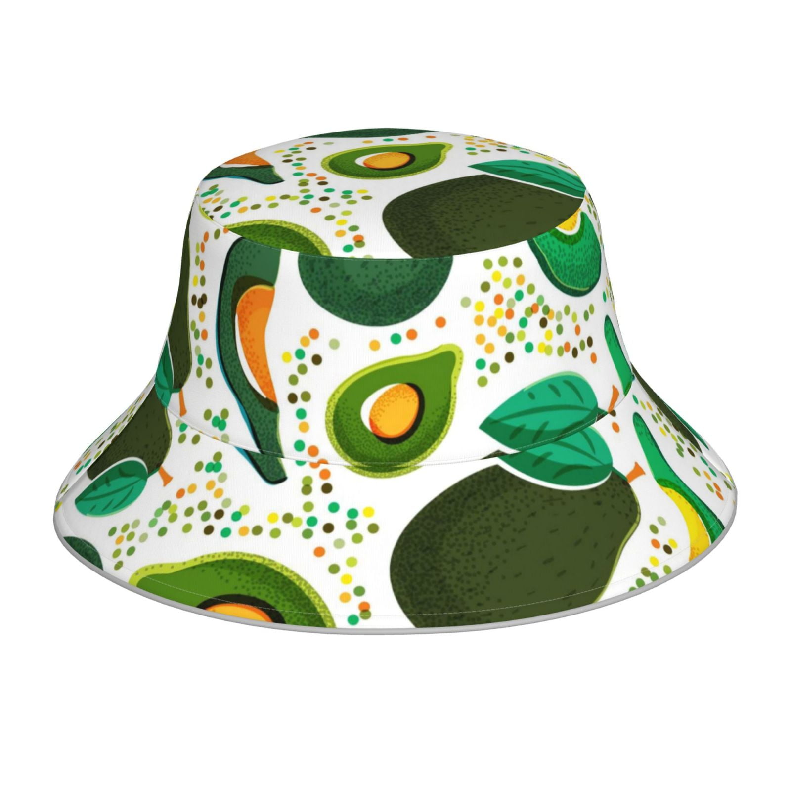 Kdxio Reflective Bucket Hat - Green Avocado Print Bucket Hat for Men ...
