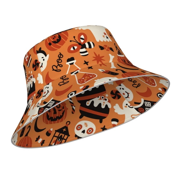 Kdxio Reflective Bucket Hat - Halloween 2 Print Bucket Hat for Men,Women