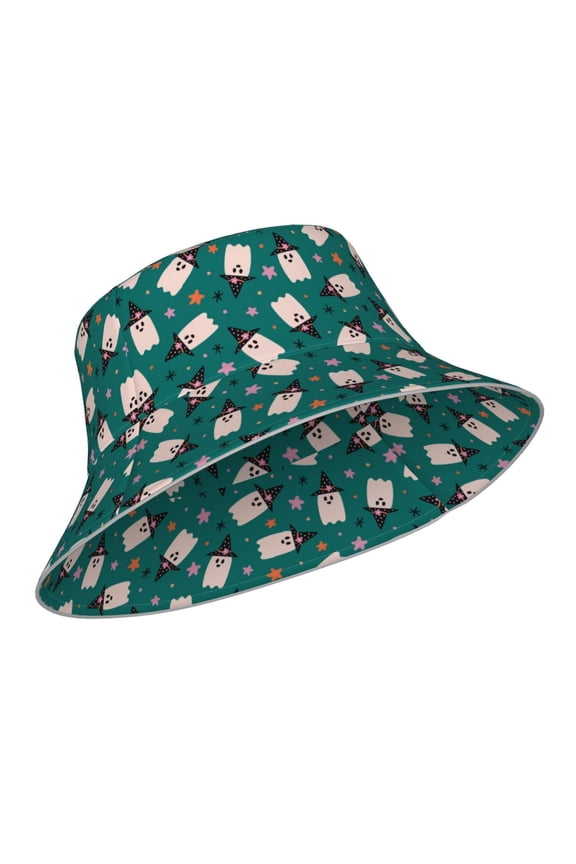 Reflective Bucket Hat - Halloween Ghosts Print Bucket Hat for Men,Women