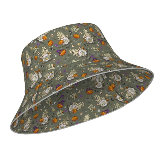 Kdxio Reflective Bucket Hat - Halloween Mummy Gnome Print Bucket Hat for Men,Women